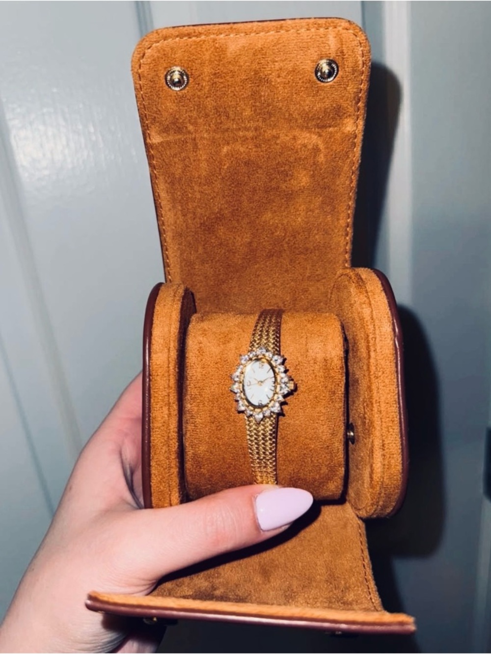 Gold-Tone Women's Mesh Bracelet Watch with Crystal Accents